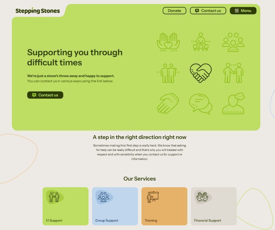 Our Website has been updated and we're proud of the teams efforts to make it more informative, more inclusive and easier to access💚  
Head over and have a look - we'd love to hear your feedback. stepstones.org.uk