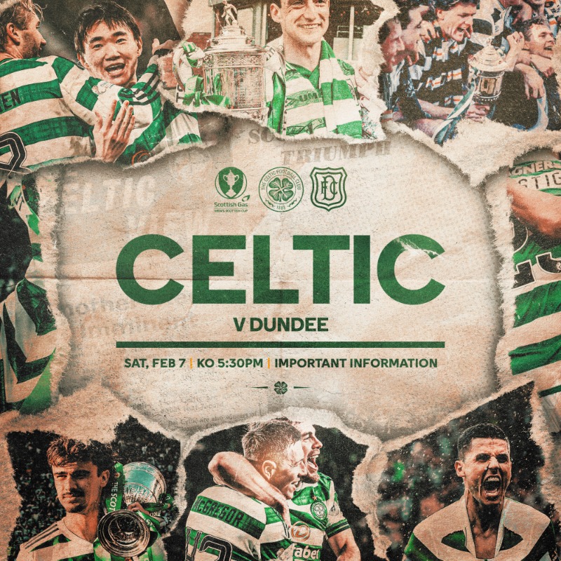 CelticFC's tweet photo. 🎟️ Tickets for Celtic v Dundee in the #ScottishCup are now on sale to STH

Tap below for more info 👇

#CELDUN | #CelticFC🍀