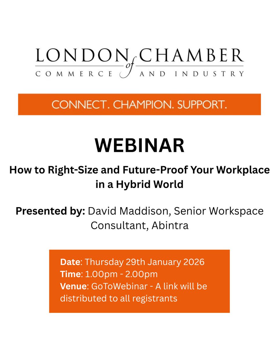 BizConnectsHF's tweet image. Join this insightful webinar with workplace strategist David Maddison as he explores how organisations are rethinking their workplace strategies to balance efficiency, wellbeing, and performance.

🎟️ londonchamber.co.uk/events/event-b…

@londonchamber #WorkplaceStrategy #HybridWorking