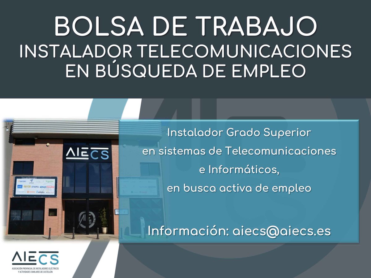 <a href="/aiecscomunica/">aiecscomunica</a> 
#electricista #instalador #electricidad #energia #instalación  #profesionales #somostusprofesionales #castello #castellon #unión #asociación