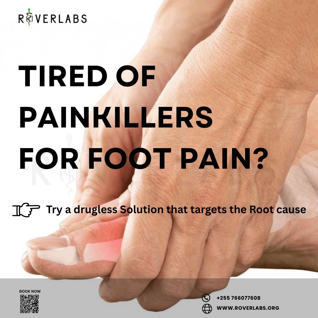 RoverlabsTz's tweet photo. Tired of relying on painkillers for foot pain? 
They only mask the problem. 

Customized insoles are designed for your foot shape, pressure points &amp; walking pattern helping correct alignment, absorb shock, and provide long-term relief. 

Stop masking pain. Start fixing it. https://t.co/TGVasV62VL
