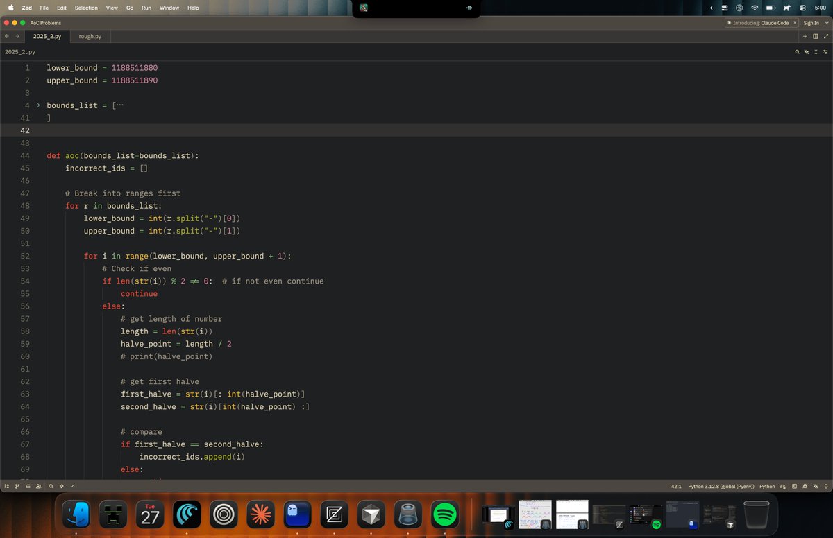 zed is a nice editor ngl

yes doing aoc qs