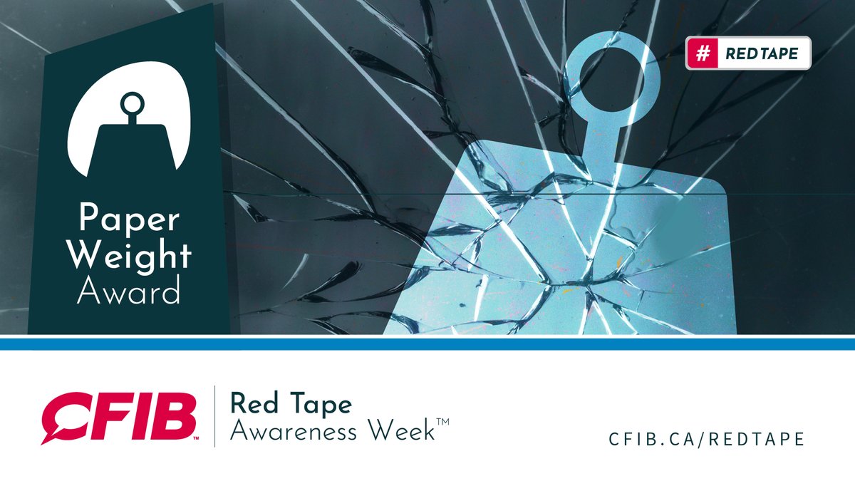 🔎 CFIB’s 2026 Paperweight Awards are here, and this year’s “winner” is the CBSA’s CARM system! 
 
CARM has become a major source of #RedTape for small businesses, complicating trade, adding new admin burdens, and disrupting day-to-day operations instead of simplifying imports.