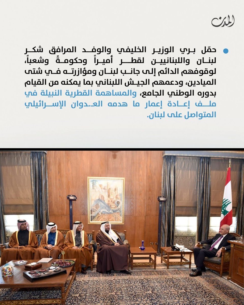 نعم  .. شكراً وألف #شكرا_قطر  ونناشدكم ان تصرفوا هذه الاموال الممنوحة بعد انجاز المشاريع تحت اشرافكم المباشر ، لكيلا يسرقها المسؤولون اللبنانيون الفاسدون كعادتهم.

#قطر #لبنان