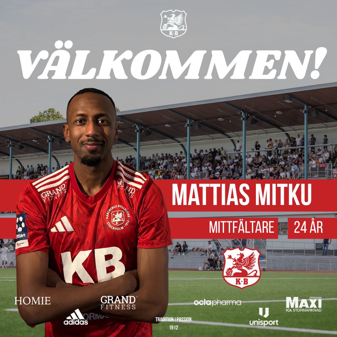 💣 Karlbergs BK har gjort klart med ett meriterat nyförvärv. 

Vi är glada att kunna presentera mittfältaren Mattias Mitku med meriter från spel i både Superettan och Allsvenskan! ✅

🔗 Läs nyheten här: karlbergsbk.se/karlbergsbk-fo…

Välkommen Mattias och FORZA KB!🔴⚪️