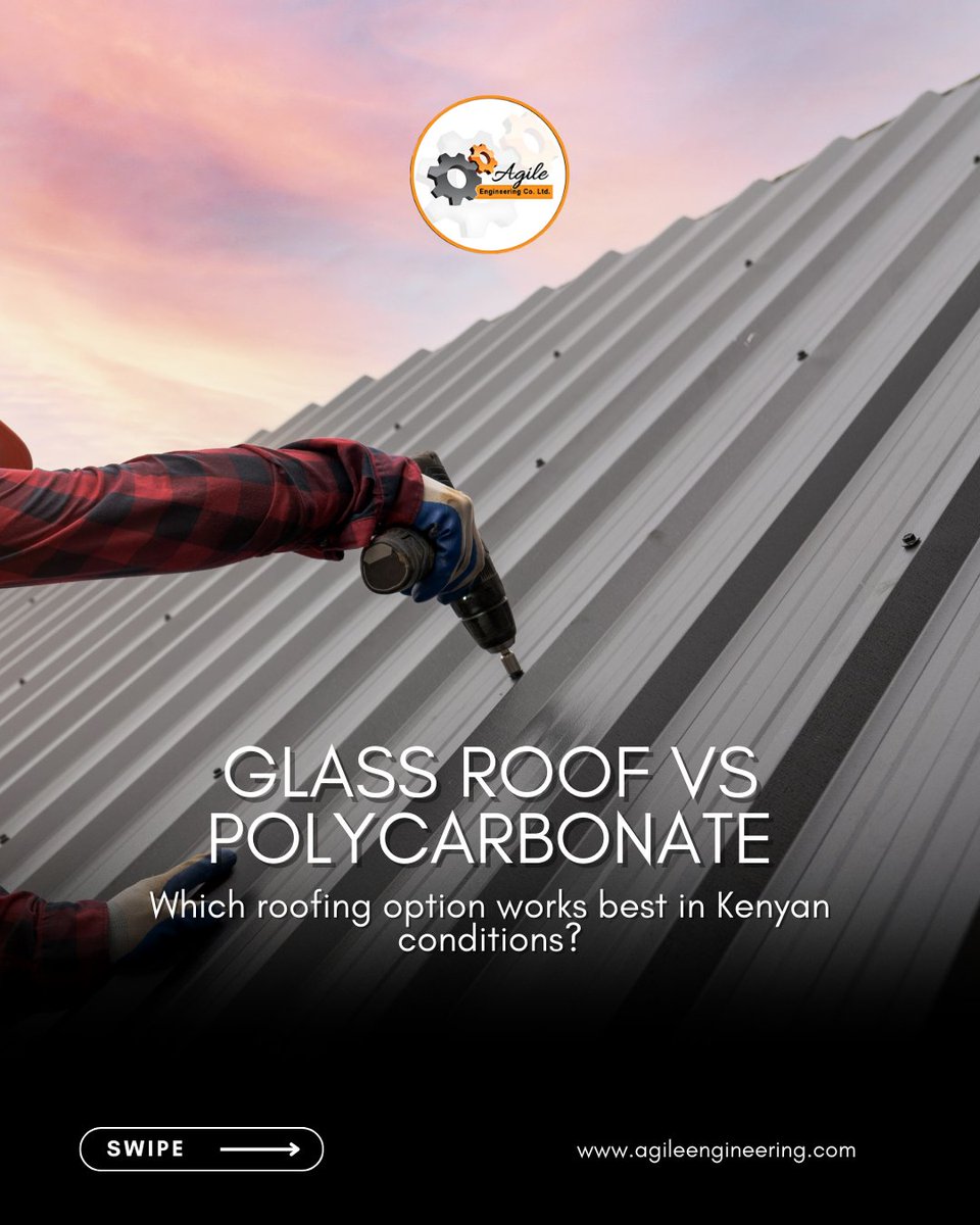 AgileCoLtd's tweet image. Glass roof or polycarbonate?

In Kenya, climate and usage matter more than aesthetics alone.

Comment which one you’ve used.

#RoofingKE #KenyaEngineering #BuildKE