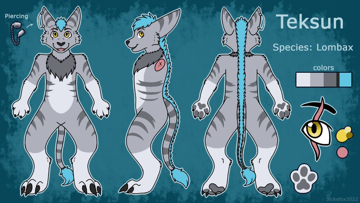 Sickafox's tweet image. Does anyone need a reference like this for a fursuit?? I want to draw something and need to save up some money.
Two views are 70€
Three views are 90€