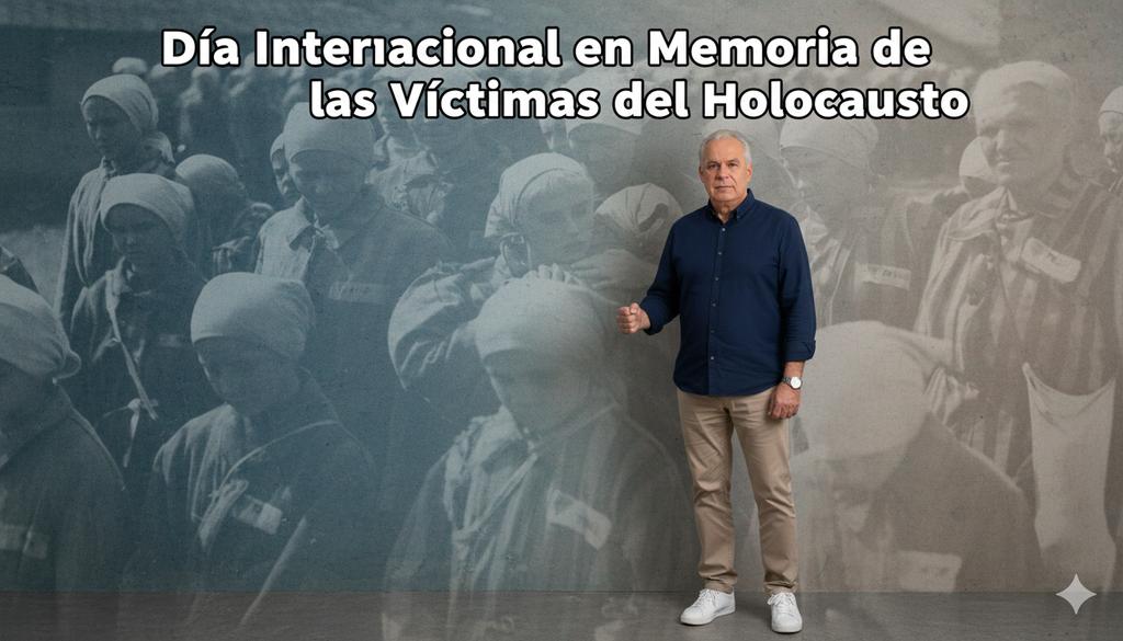 𝗗í𝗮 𝗜𝗻𝘁𝗲𝗿𝗻𝗮𝗰𝗶𝗼𝗻𝗮𝗹 𝗱𝗲 𝗹𝗮𝘀 𝗩í𝗰𝘁𝗶𝗺𝗮𝘀 𝗱𝗲𝗹 𝗛𝗼𝗹𝗼𝗰𝗮𝘂𝘀𝘁𝗼 𝟮7𝗘𝗡𝗘 Recordamos con respeto a los 6 millones de judíos y todas las víctimas del Holocausto.Esta fecha de la ONU no es solo mirar al pasado, sino una 𝗹𝗹𝗮𝗺𝗮𝗱𝗮 𝗮 𝗹𝗮 𝗮𝗰𝗰𝗶𝗼́𝗻