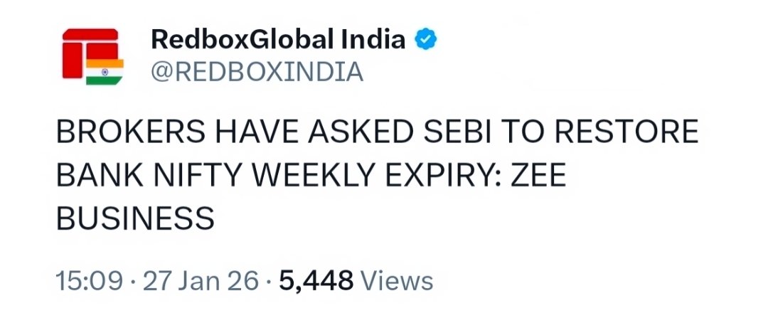 SarangSood's tweet photo. Restricting products isn’t protection.
Banknifty weekly expiry deserves to return. https://t.co/efRMLtwJCL