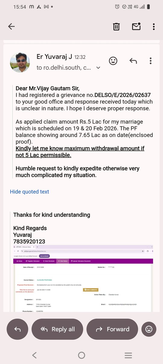 Yuvarajsah's tweet photo. @officialepfo @SanjayMaha9387 @epfodelhisouth @LabourMinistry @epfodelhiwest @ShobhaBJP @mansukhmandviya @PIB_India @PMOIndia @_DigitalIndia Response absolutely unclear received from EPFO South, kindly clarify @epfodelhisouth @officialepfo @mansukhmandviya 

Requested and escalated over grievance portal and no phone call number gets connected properly.
@rameshramji 
#RameshKrishnamurthi_CentralPFCommissioner_CEO_EPFO https://t.co/yl9AQ4GnRD