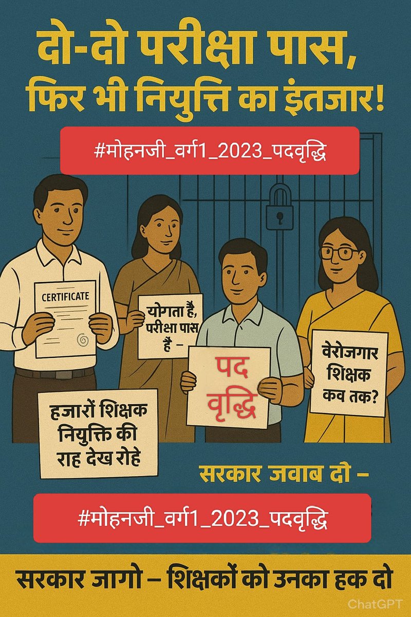 #मोहनजी_वर्ग1_पदवृद्धि_2023
<a href="/DrMohanYadav51/">Dr Mohan Yadav</a> <a href="/CMMadhyaPradesh/">Chief Minister, MP</a>  <a href="/udaypratapmp/">Uday Pratap Singh</a> <a href="/KrVijayShah/">Dr. Kunwar Vijay Shah</a> <a href="/schooledump/">School Education Department, MP</a> <a href="/WelfareTribal/">Tribal Welfare Department, MP</a> <a href="/nstomar/">Narendra Singh Tomar</a> <a href="/JM_Scindia/">Jyotiraditya M. Scindia</a> <a href="/jitupatwari/">Jitendra (Jitu) Patwari</a> <a href="/BJP4MP/">BJP Madhya Pradesh</a> <a href="/INCMP/">MP Congress</a> <a href="/BJP4India/">BJP</a> <a href="/narendramodi/">Narendra Modi</a> <a href="/ChouhanShivraj/">Shivraj Singh Chouhan</a> <a href="/PMOIndia/">PMO India</a> <a href="/Hkhandelwal1964/">Hemant Khandelwal</a> <a href="/JagdishDevdaBJP/">Jagdish Devda</a>
<a href="/AmitShah/">Amit Shah</a>
<a href="/dpradhanbjp/">Dharmendra Pradhan</a>
