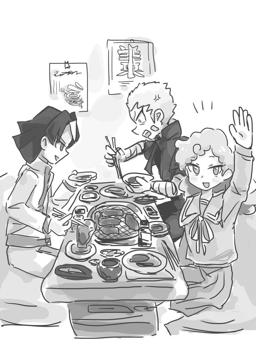 王来学園組で焼肉
#デュ絵マ