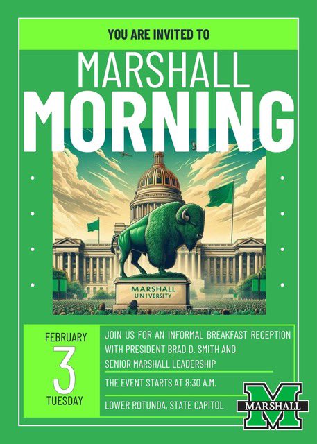 melzieap's tweet photo. Kanawha Valley MU alumni, join us Feb 3. GO HERD ! 💚 https://t.co/Rbwgq08aRY