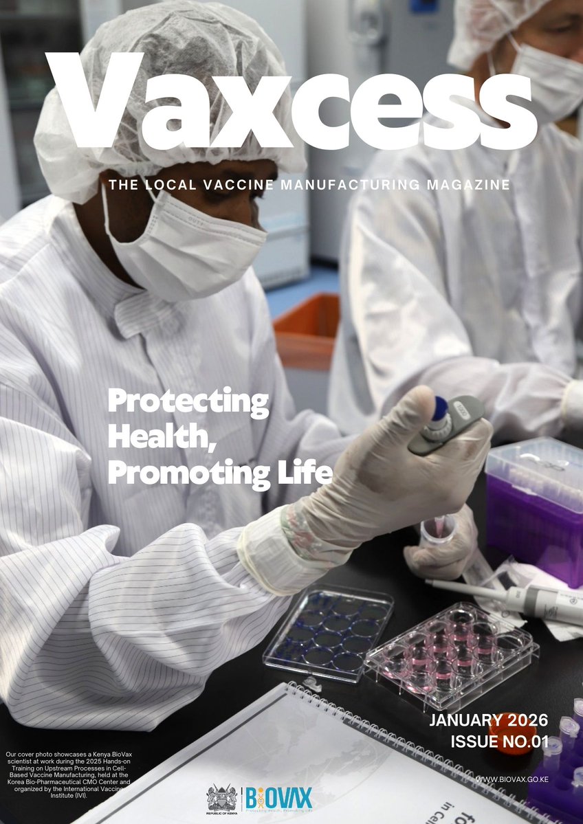 BioVaxInstitute's tweet image. @BioVaxInstitute  is proud to unveil the inaugural issue of Vaxcess (Issue No. 01 | January 2026), a thought-leadership and knowledge-sharing magazine dedicated to Africa’s journey in local vaccine and biotherapeutics manufacturing. Vaxcess spotlights the science, people,…