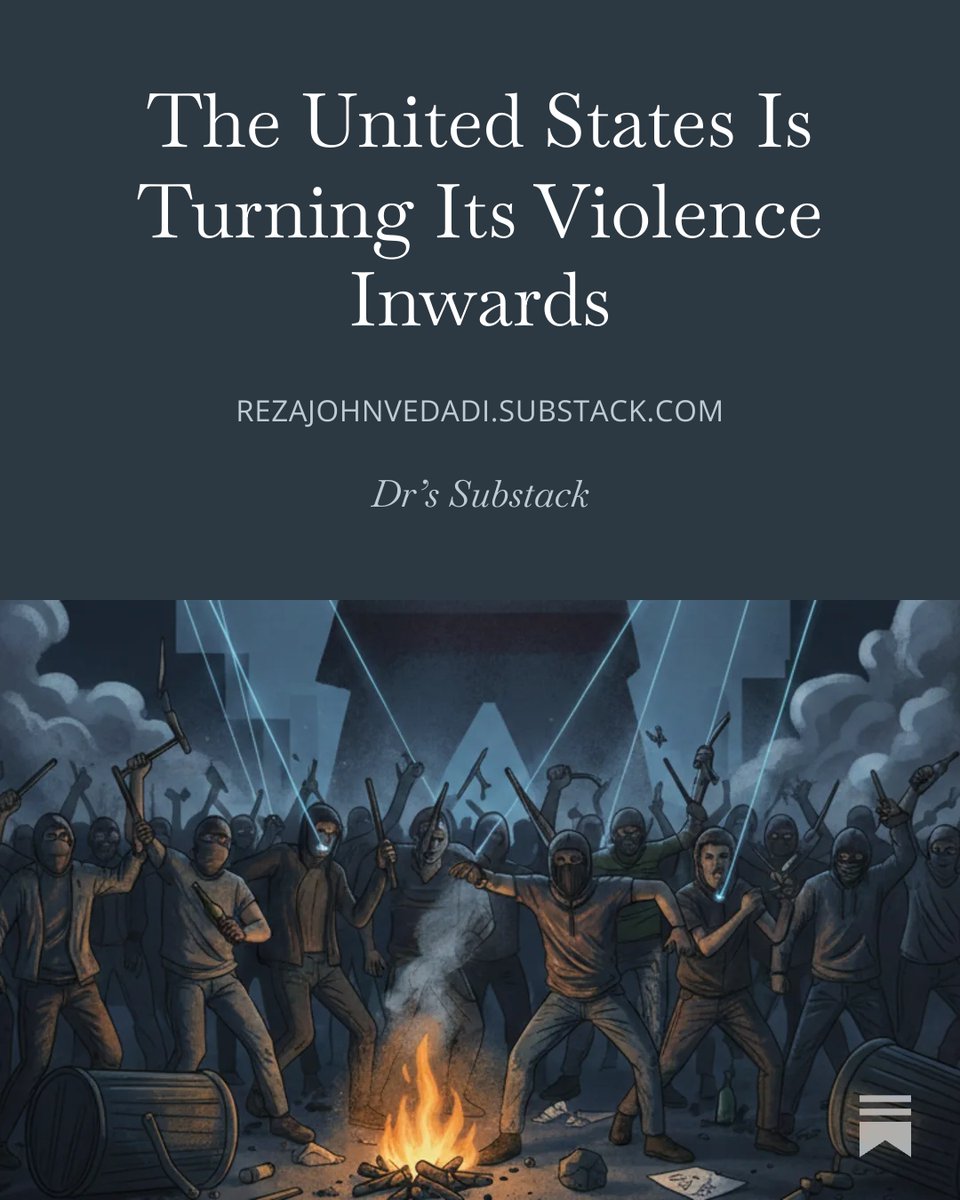rezajohnvedadi's tweet image. The United States Is Turning Its Violence Inwards #Iran #ICE #USprotests #Minneapolisprotests  open.substack.com/pub/rezajohnve…