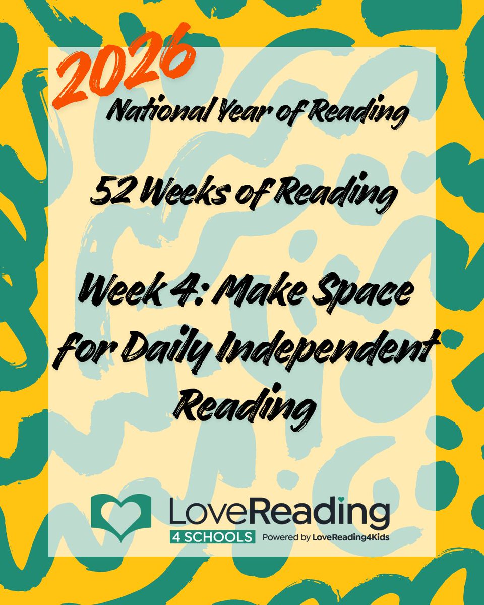 lr4schools's tweet image. 52 ideas for the #YearofReading, Week 4: Make space for daily independent reading.

Time to read independently without assessment is an integral part of becoming a confident reader.

Click for more ways to encourage #readingforpleasure in your school:
lovereading4kids.co.uk/school-blog/52…