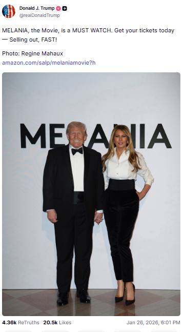 ComploploWatch's tweet photo. #Navet à venir : #MELANIA – le documentaire que personne n'ira voir. 🤮

Budget : 75 millions de $.

Réalisateur : Brett #Ratner, agresseur sexuel, copain d'#Epstein.

Productrice exécutive à travers de sa société MUSE Films : @MELANIATRUMP qui se rémunère avec 28 millions de $ ! https://t.co/82PVKhP5KJ