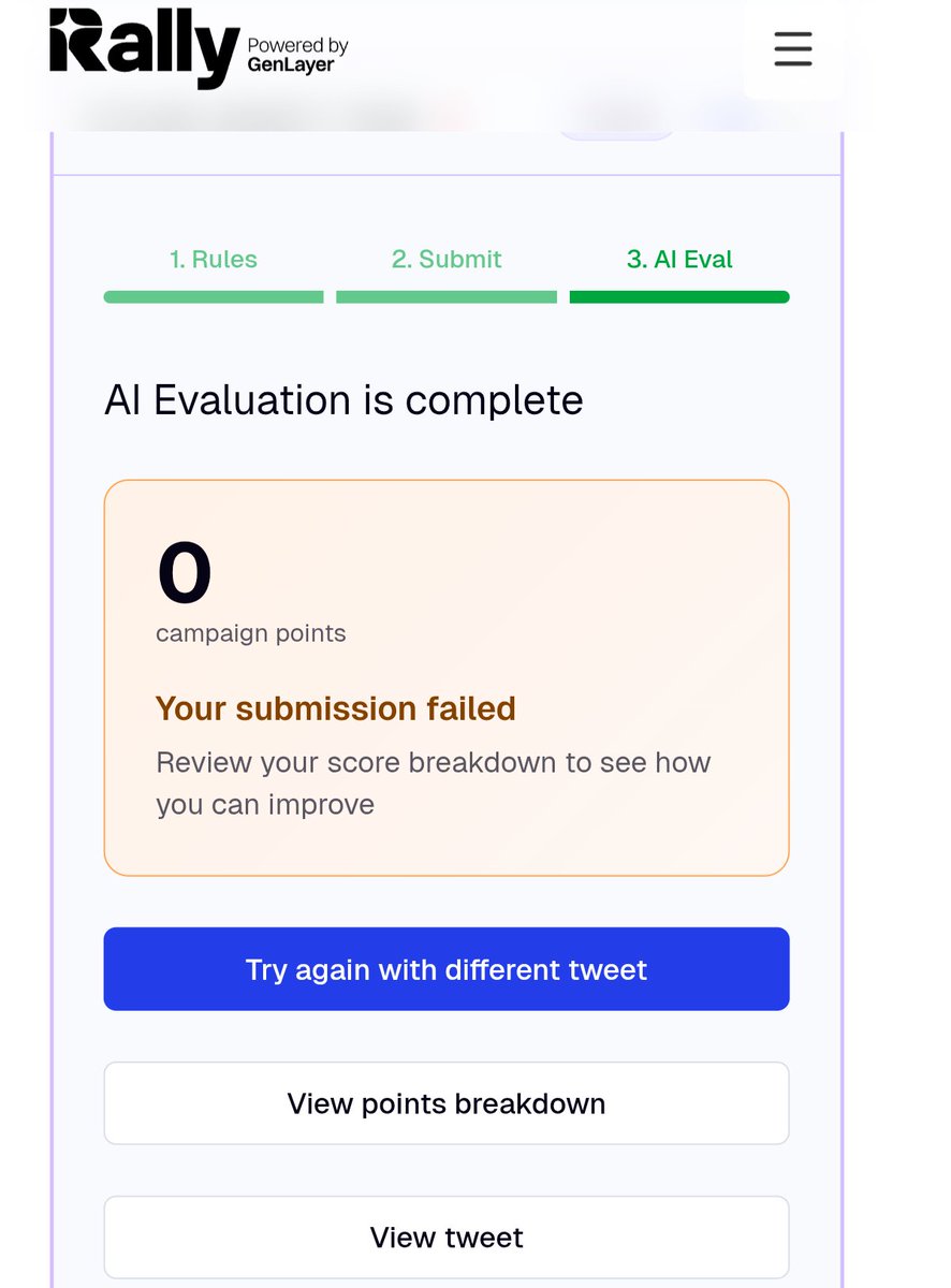 If I were a founder would I pay for a campaign on @RallyOnChain? No, I  would not. Spend your marketing budget elsewhere. Why? 👉🏽Because their AI  jury the @GenLayer is broken and