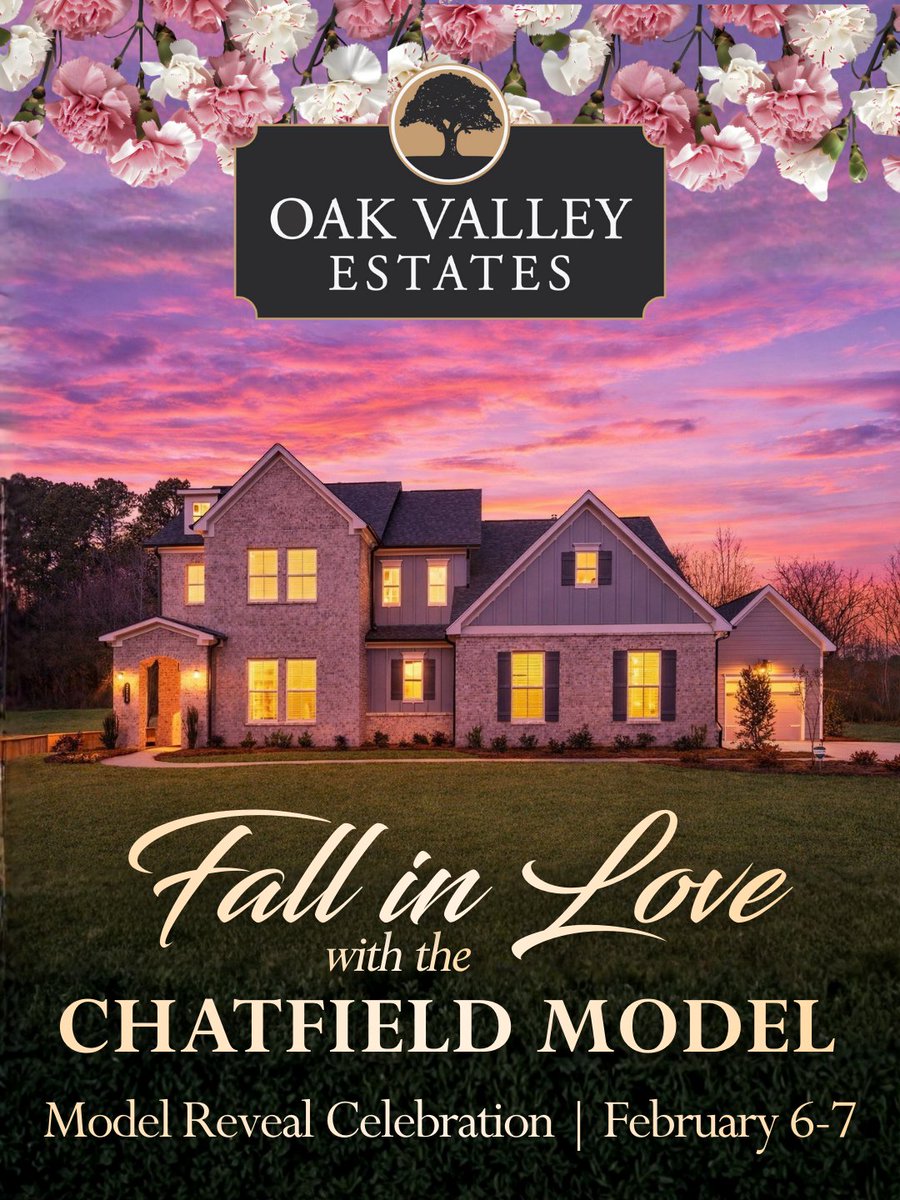 Fall in love with your next home ❤️ Join us for a New Model Reveal Weekend at Oak Valley Estates in Marietta. Tour the new Chatfield plan, enjoy food and enter prize drawings. RSVP at TratonHomes.com #MariettaGA #AtlantaHomes