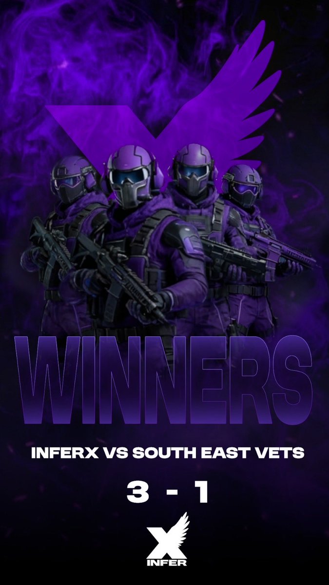 WINNERS

InferX takes the series 3-1 against South East Vets in the ECL Playoffs and advances in the Winners Bracket to the next round. On to the next match 💪🏆 #BlackOps7 #callofduty