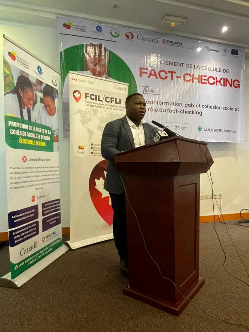 CanEmbBFA's tweet image. When young people commit to strengthening critical thinking and fighting #disinformation for #peace, the Canada Fund #CFLI stands by their side.
@CatherineH57130 from @CanadainBenin was delighted to have attended the launch of the Fact‑checking Unit of @ab_benin and partners.