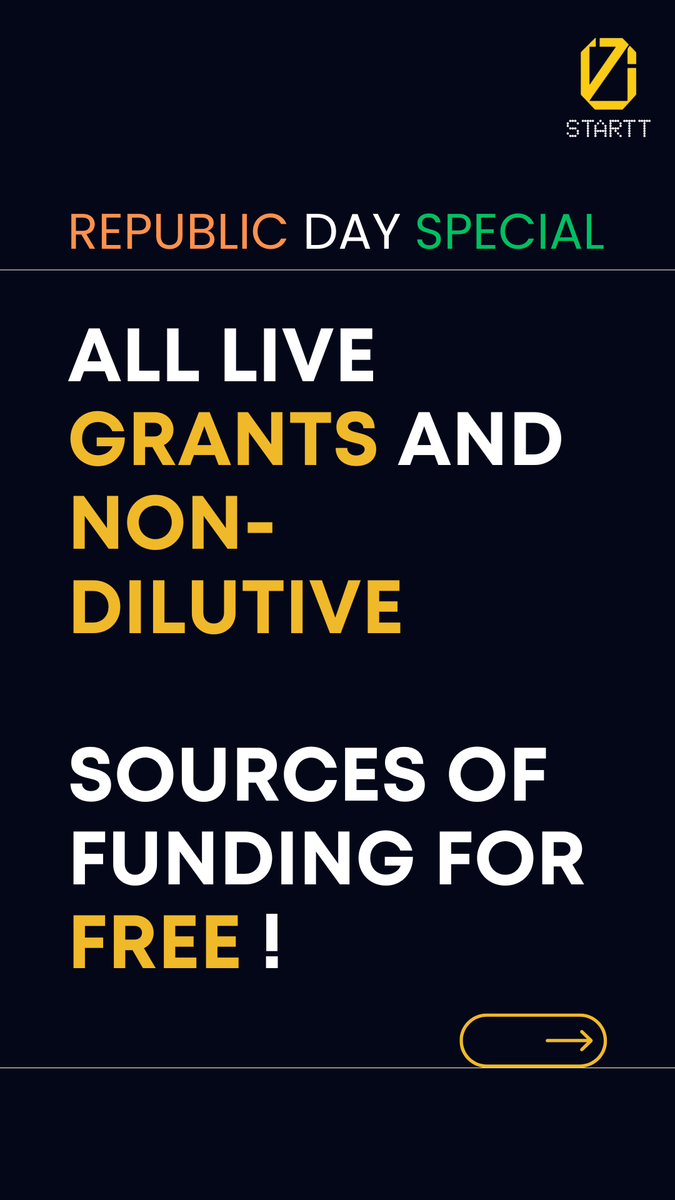 Starttofficial's tweet photo. 1/4
Okay, name 5 grants your startup can apply to right now! 
[...waiting] p.s - I can tell you for free and right now!
Yeah, see, that's the thing. It's difficult. And somewhere, ₹10,000 Crores is just sitting there going "Hello? Anyone? We're literally free money." https://t.co/580M460MBB