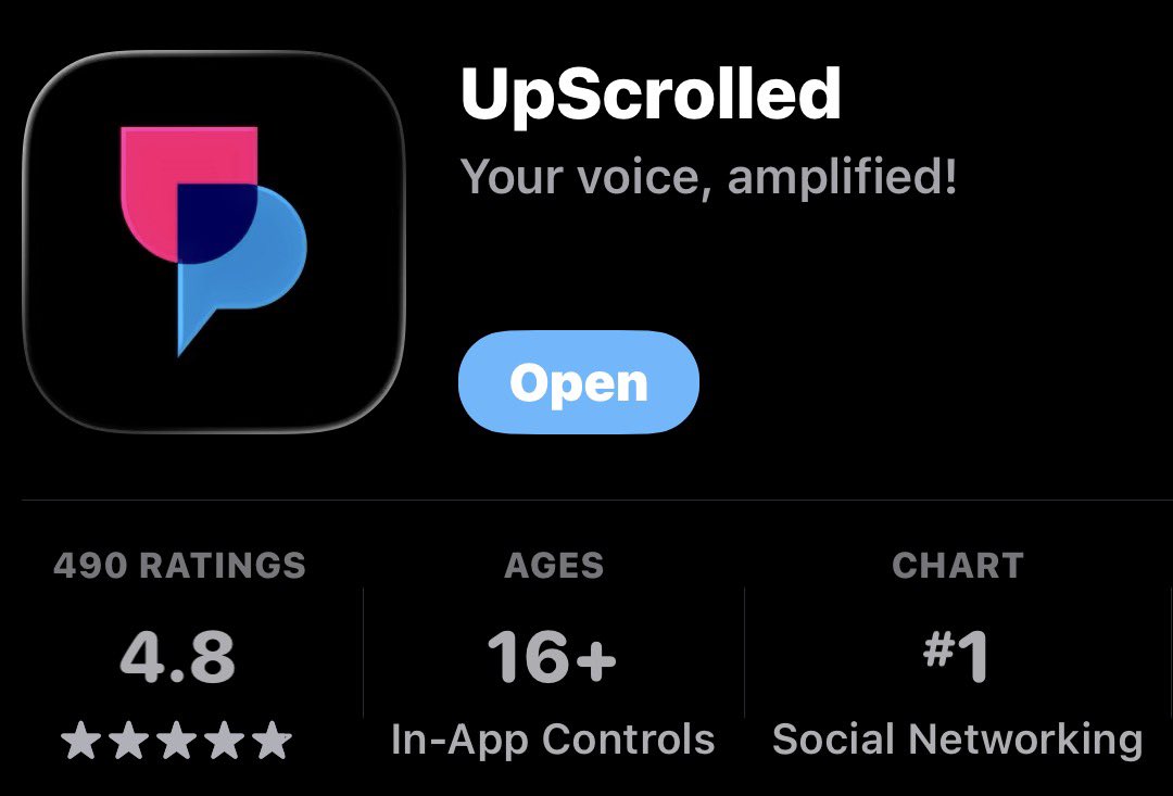 guychristensen_'s tweet photo. WE’RE DOING IT!

UPSCROLLED IS OFFICIALLY NUMBER ONE IN THE US CHARTS &amp; NUMBER TWO GLOBALLY.

THESE BILLIONAIRE CONTROLLED PLATFORMS DO NOT HOLD OUR FUTURES.

FREE YOURSELVES. https://t.co/P5aIGttolv