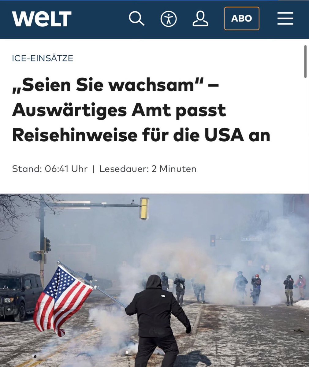 KEINE SATIRE❗️ 

Das Auswärtige Amt warnt vor den USA. 

Während die USA die niedrigste Mordrate seit 126 Jahren verzeichnen, siechen in Deutschland Sicherheit und Freiheit dahin: 

⚠️ 80 Messerangriffe pro Tag,
⚠️ 2 Gruppenvergewaltigungen pro Tag,
⚠️ Messer- und