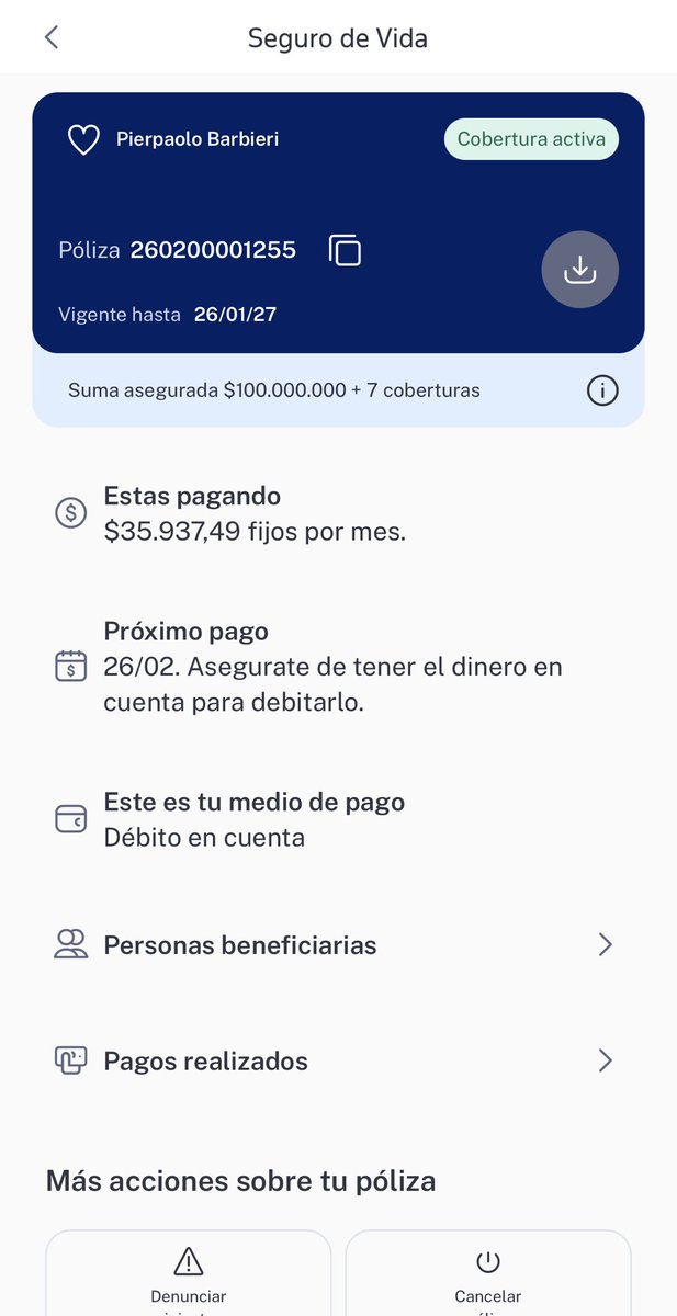 Seguro de Vida ⁦<a href="/uala_arg/">Ualá Argentina</a>⁩ y ⁦<a href="/Allianz/">Allianz</a>⁩
- 100% digital
- Transparente
- En 60 segundos 
- Desde $3000 ARS por mes
- Coberturas hasta 100M ARS 

Un orgullo. El mejor seguro de Argentina, más accesible y con la mejor cobertura mundial ⁦<a href="/Allianz/">Allianz</a>⁩!