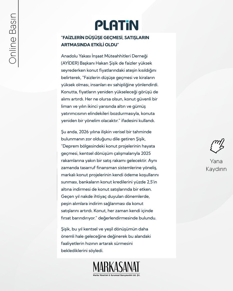 Anadolu Yakası İnşaat Müteahhitleri Derneği (AYİDER) Başkanı Hakan Şişik, online basına, konut satış rakamları hakkında değerlendirmelerde bulundu.

#ayidertr 
#hakansisik 
#onlinebasın
#konutsatış