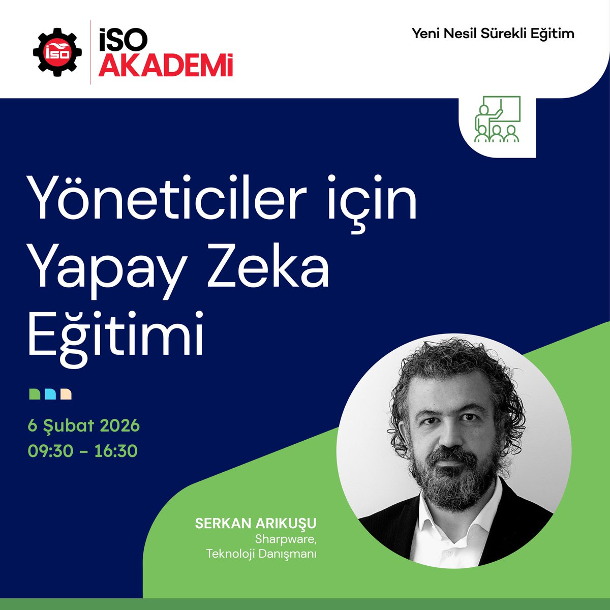 Yöneticiler İçin Yapay Zeka Eğitimi’nde, yöneticilere yapay zeka konusunda stratejik bir bakış açısı kazandırılması hedeflenmektedir.

Eğitim ile katılımcıların yapay zeka kavramlarını, sektörel uygulama alanlarını, ilgili teknolojilerin olanak ve sınırlılıklarını, ayrıca yapay