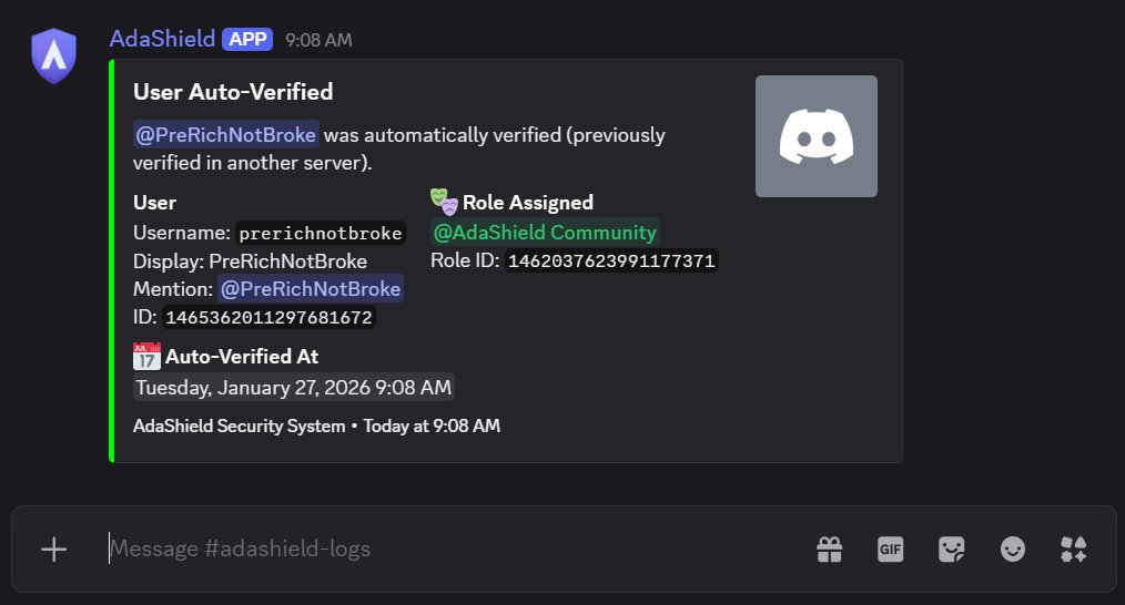ada_shield's tweet image. verify in one server protected by AdaShield, you're auto verified when you join new servers