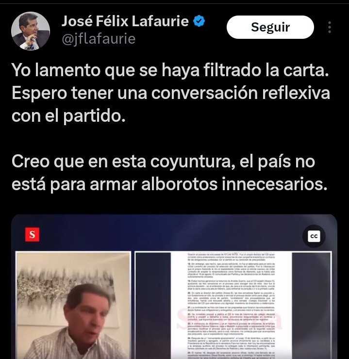 Pensábamos que Lafaurie había tenido un gesto de valentía. No: la carta se filtró. Y ahora lamenta el “alboroto”. No lo indignan los hechos gravísimos que relata, sino que el país los conozca. Para ellos el problema no es el fondo, es el ruido.