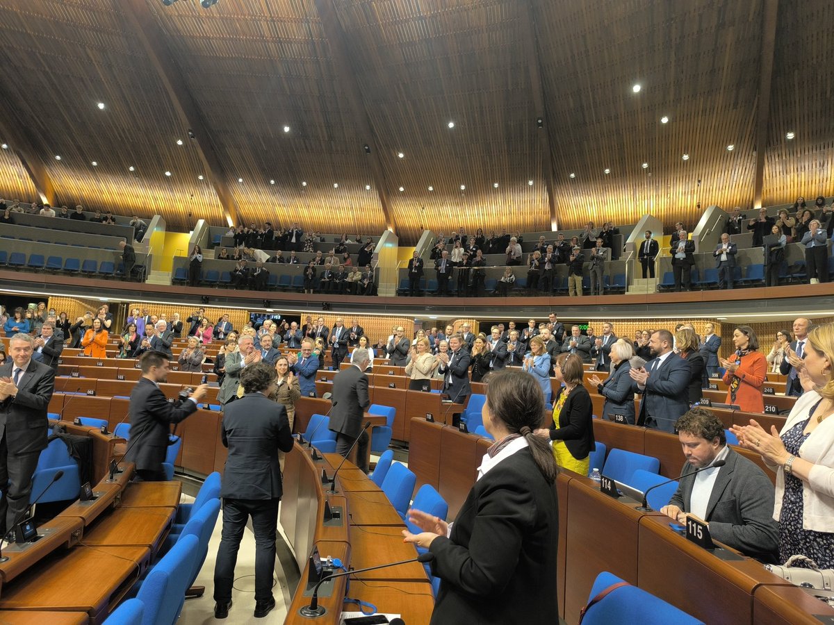 CecaGeleva's tweet photo. Yesterday we said farewell to outgoing PACE President Theodoros Rousopoulos. Extremely grateful for his outstanding leadership, commitment, wisdom and friendship.  "Democracy is old, but not old-fashioned." @RoussopoulosTh @PACE_News https://t.co/vfKXta2iA7