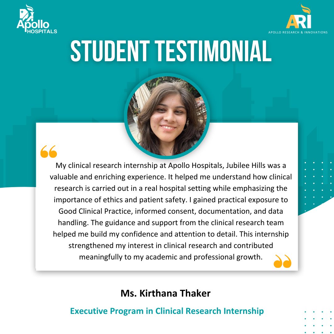 #clinicalresearch #clinicaltrials #apolloari #futureleader #inspiration #alumnisuccess #careergrowth