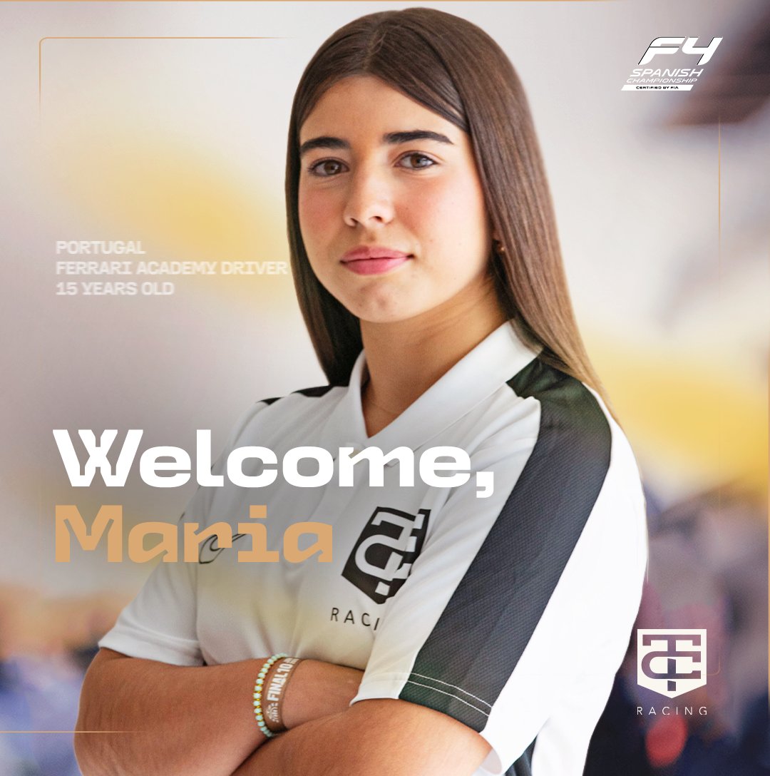 TC Racing welcomes <a href="/MariaGermanoNet/">Maria Germano Neto</a> as our first-ever female driver! Bem-vinda, Maria! 🇵🇹

The 15-year-old Portuguese talent will race in the 2026 <a href="/swchofficial/">swchofficial</a> &amp; <a href="/F4Spain/">F4 Spanish Championship</a> Championship.

🔗 Full story: tcracing.es/en/news/maria-…

#TCRacing #F4Spain