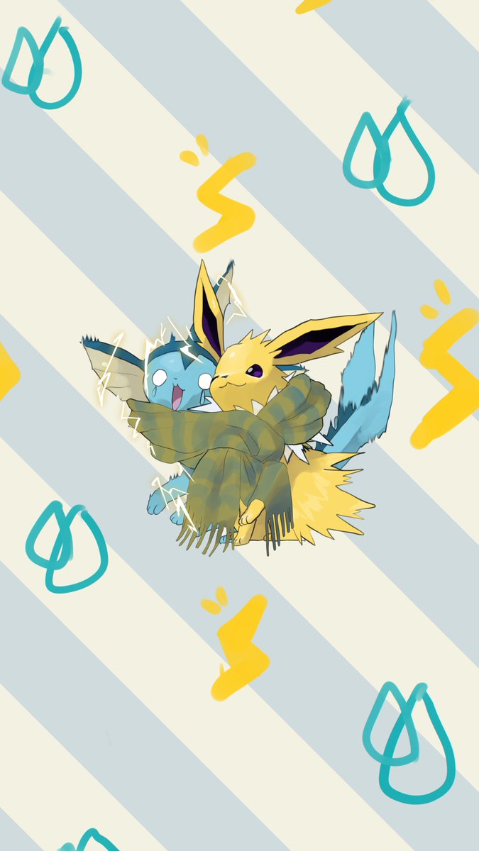イーブイ 「Vaporeon &amp; Jolteon」|ブリのイラスト