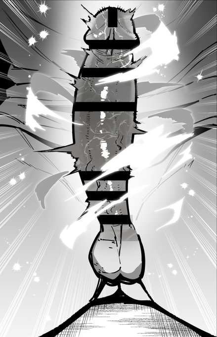 「ちんちんに魔法をかけて元気にする」っていうシーンのコマなんですけどなんか進化みたいになっちゃった