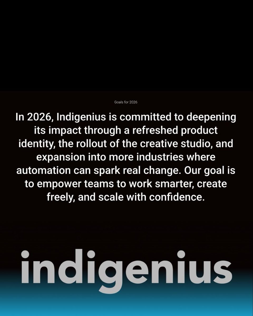 Indigenius_'s tweet image. 2026 isn’t about chasing trends.
It’s about building systems that actually work.
Refined identity. Broader impact. Smarter automation.
This is just the beginning