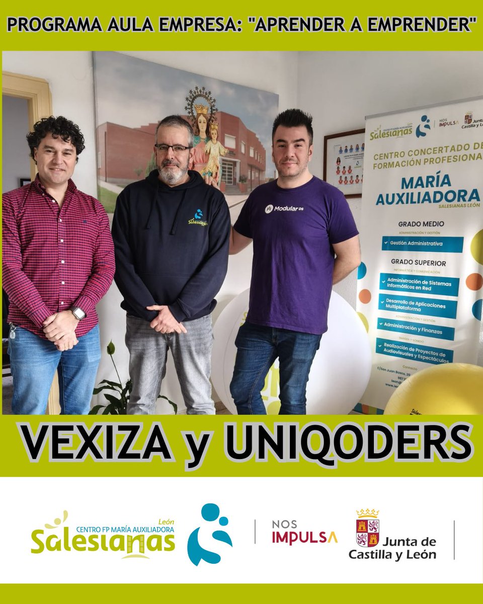 𝗙𝗣 𝗘𝗠𝗣𝗥𝗘𝗡𝗗𝗘: 𝗦𝗢𝗡̃𝗔𝗥𝗟𝗢, 𝗖𝗥𝗘𝗔𝗥𝗟𝗢, 𝗟𝗢𝗚𝗥𝗔𝗥𝗟𝗢
𝗣𝗿𝗼𝗴𝗿𝗮𝗺𝗮 𝗔𝘂𝗹𝗮 𝗘𝗺𝗽𝗿𝗲𝘀𝗮: “𝗔𝗣𝗥𝗘𝗡𝗗𝗜𝗘𝗡𝗗𝗢 𝗔 𝗘𝗠𝗣𝗥𝗘𝗡𝗗𝗘𝗥”
𝗔𝗹𝗯𝗲𝗿𝘁𝗼 𝗖𝗲𝗿𝗿𝗶𝗹𝗹𝗼 (𝗩𝗲𝘅𝗶𝘇𝗮) y 𝗗𝗮𝘃𝗶𝗱 𝗚𝗼́𝗺𝗲𝘇 (𝗨𝗻𝗶𝗾𝗼𝗱𝗲𝗿𝘀) 
#AulaEmpresaCyL