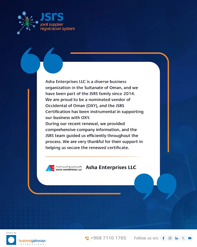 JSRS - Oman's Supplier Sourcing Ecosystem tweet media