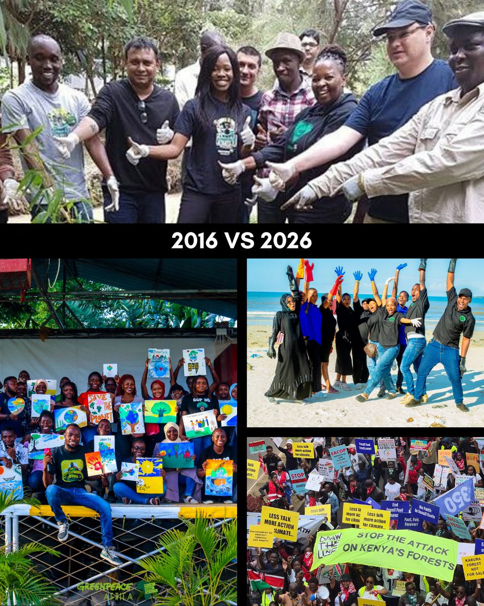gp_kenyagroup's tweet image. #2016 vs 2026
Just a year after we launched @Greenpeaceafric in Kenya, we had no volunteer base
Ten years later, we have grown to two bases in Kenya and even started a local group in Tanzania
This shows the true spirit of #Activism and the incredible strength of our #communities.