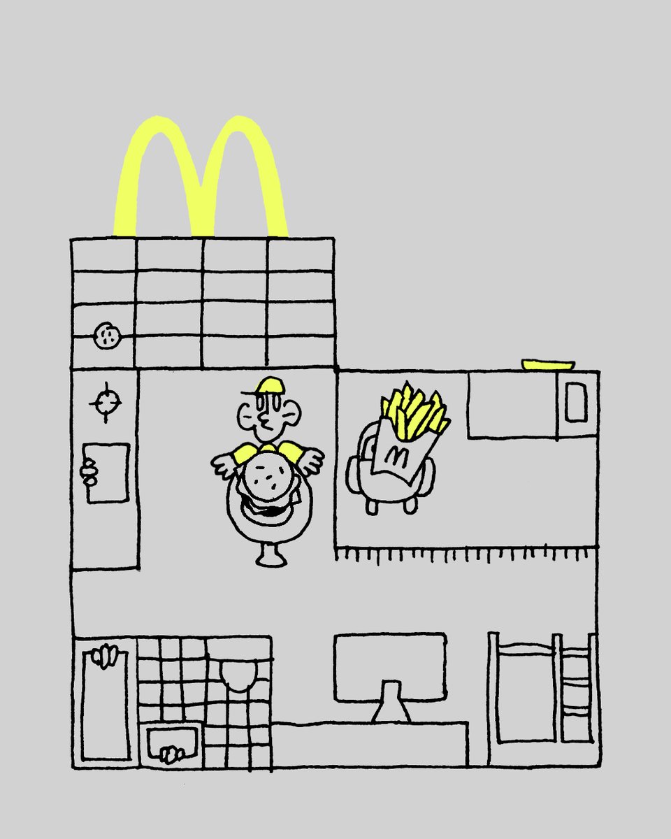 dextertoday's tweet photo. McDonald’s party after work!

#illustration #livingalone #oneroom #roomdecor #smallroom #doodle #afterwork @McDonaldsJapan  @McDonalds https://t.co/W71DJpo6Qh