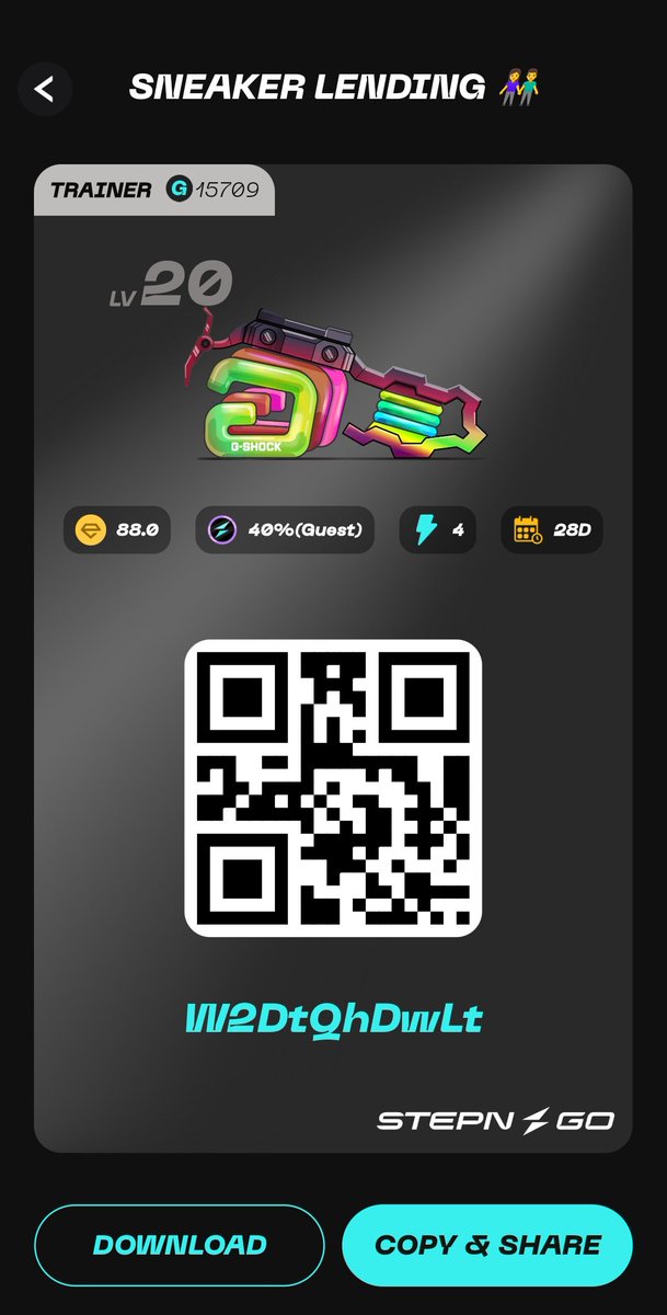 fadeffort96's tweet photo. ■ Stepn Go guest
ㅡㅡㅡㅡㅡㅡㅡㅡㅡㅡㅡㅡㅡㅡㅡㅡㅡㅡ★
code : W2DtQhDwLt
👟 ➡️ Trainer
🚶‍♂️ ➡️ 4 energy
📆 ➡️ 4 week
🪙 ➡️ 6:4
게스트 구합니다 ゲストを募集します 🤗
☆ㅡㅡㅡㅡㅡㅡㅡㅡㅡㅡㅡㅡㅡㅡㅡㅡㅡㅡ
#STEPNGO #STEPNEMBER
#stepnhaus #stepnguest https://t.co/4FCkM9onm3