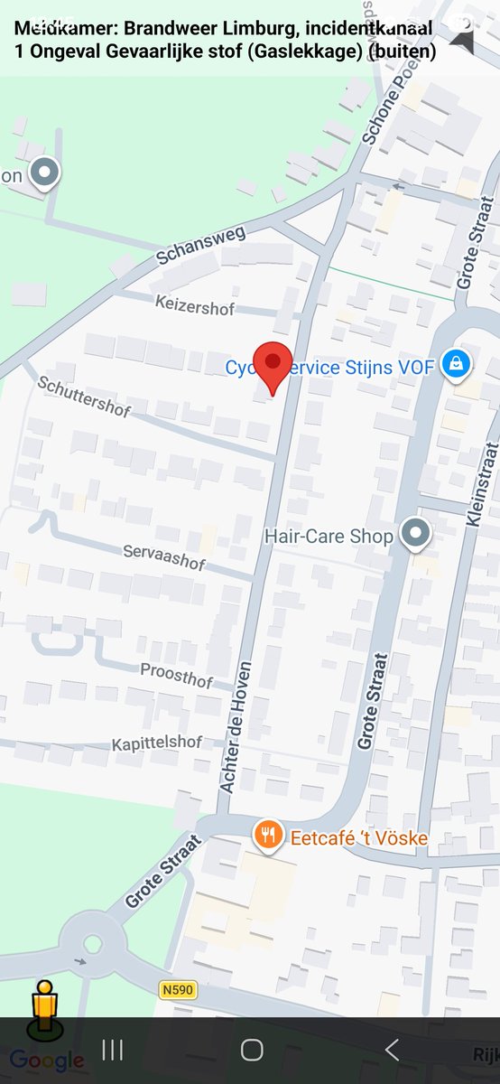 Gaslekkage met inzet brandweer