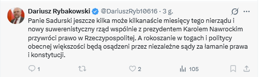 Panie Dariuszu, straszenie "niezależnymi sądami" przez obrońców systemu Ziobry to szczyt groteski
To ciekawe, że marzy Pan o przywracaniu prawa rękami tych, którzy przez 8 lat robili z niego plastelinę. Pański wpis to idealny dowód na to, dlaczego stanowcze sprzątanie w TK, KRS i