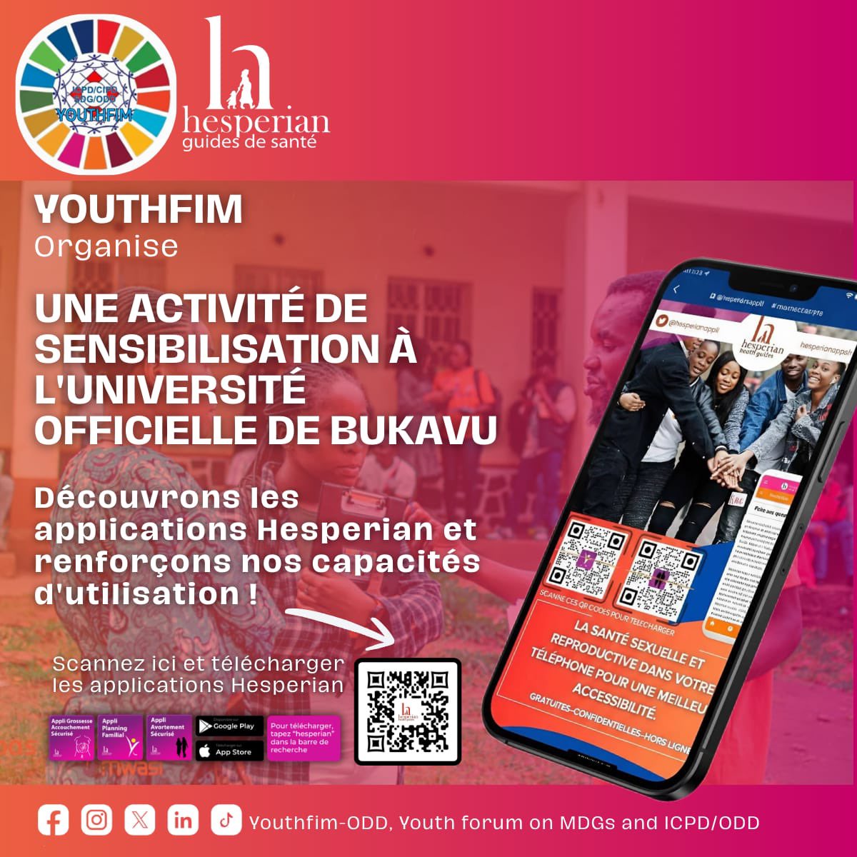 Youthfim's tweet photo. Sur les fonds de @hesperian, Nous organisons une activité de sensibilisation à l’université officielle de #Bukavu. 

Ce moment d'échange,permettra de vulgariser les applications @hesperianappli auprès des étudiants et leur renforcer en capacités sur l’utilisation.

#SoyezInformés https://t.co/CGvATAjgxk