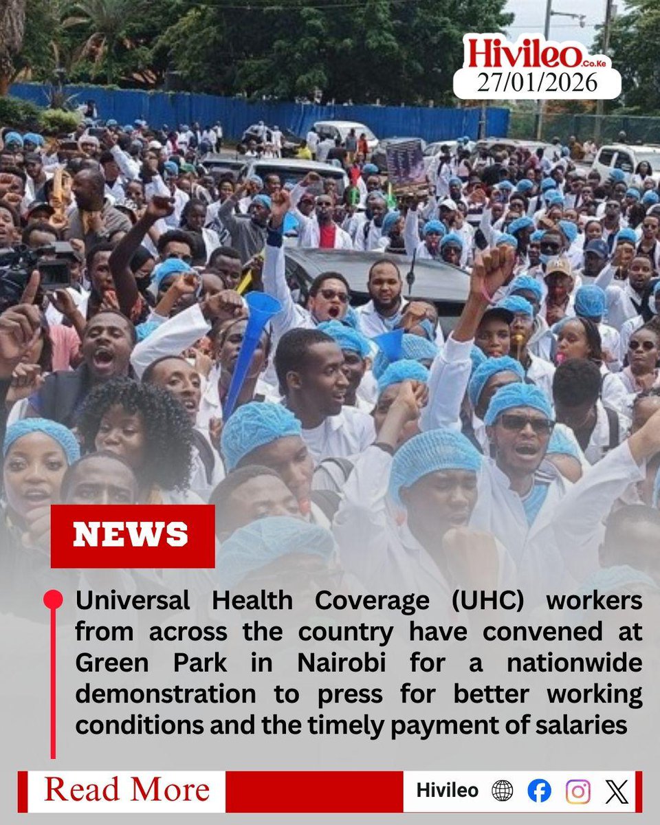 Healthcare workers under the Universal Health Coverage programme rally at Green Park, Nairobi, demanding improved working conditions and the resolution of salary delays affecting frontline services

𝐁𝐞 𝐏𝐚𝐫𝐭 𝐎𝐟 𝐓𝐡𝐞 𝐂𝐨𝐧𝐯𝐞𝐫𝐬𝐚𝐭𝐢𝐨𝐧 𝐎𝐧 𝐖𝐡𝐚𝐭𝐬𝐀𝐩𝐩: 📱
