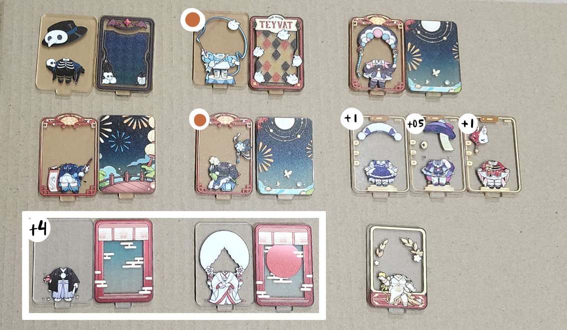 WTS READY INDO Soiheo/Soiheoding/SH
Harga DU Soiheo: 
- Full set  50k/each
- 1/2 set 25k/each

Coklat muda= gabisa jadi sisa
Bisa split pay oren/manual
#warunggenshin #warunganime #warunghsr