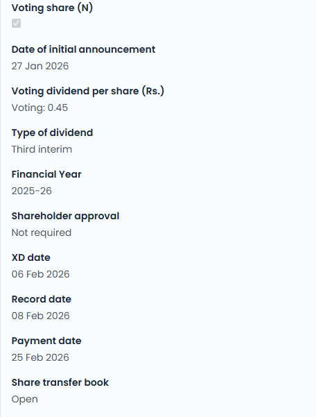 JOHN KEELLS PLC

CASH DIVIDEND